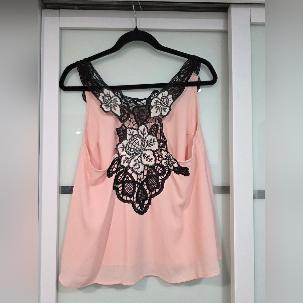 Smart Set Lace Trim Pink Top - Picture 11 of 16